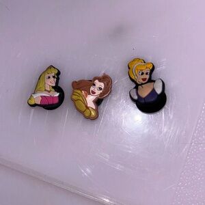 Three princess shoe charms